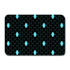 Blue Black Hexagon Dots Plate Mats