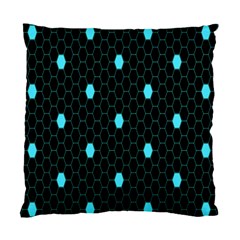 Blue Black Hexagon Dots Standard Cushion Case (two Sides)