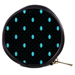 Blue Black Hexagon Dots Mini Makeup Bags Front