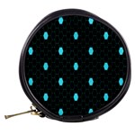 Blue Black Hexagon Dots Mini Makeup Bags Back