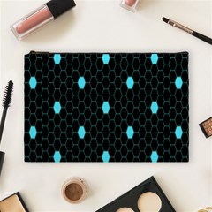 Blue Black Hexagon Dots Cosmetic Bag (large)  by Mariart