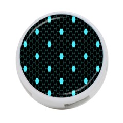 Blue Black Hexagon Dots 4-port Usb Hub (two Sides)  by Mariart