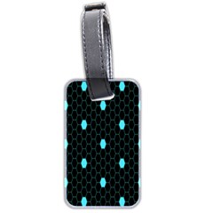 Blue Black Hexagon Dots Luggage Tags (two Sides) by Mariart