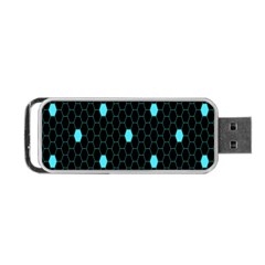 Blue Black Hexagon Dots Portable Usb Flash (two Sides)