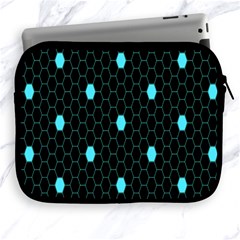 Blue Black Hexagon Dots Apple Ipad 2/3/4 Zipper Cases by Mariart