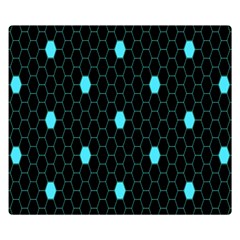 Blue Black Hexagon Dots Double Sided Flano Blanket (small)  by Mariart