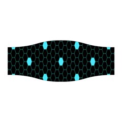 Blue Black Hexagon Dots Stretchable Headband