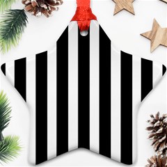 Black White Line Vertical Ornament (star) by Mariart