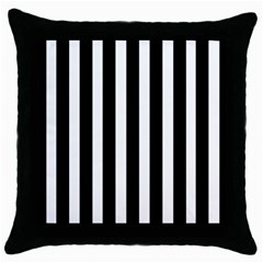 Black White Line Vertical Throw Pillow Case (black)