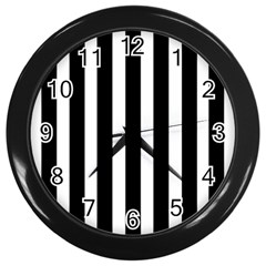 Black White Line Vertical Wall Clocks (black) by Mariart