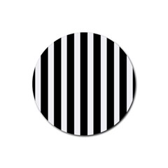 Black White Line Vertical Rubber Coaster (round)  by Mariart