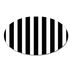 Black White Line Vertical Oval Magnet by Mariart