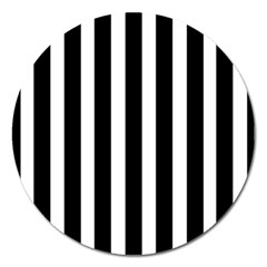 Black White Line Vertical Magnet 5  (round) by Mariart