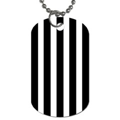 Black White Line Vertical Dog Tag (one Side)