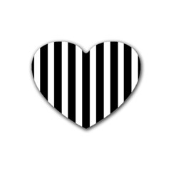 Black White Line Vertical Heart Coaster (4 Pack) 