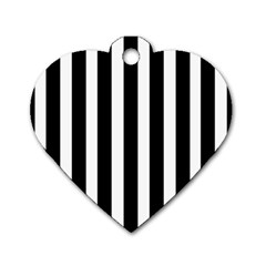 Black White Line Vertical Dog Tag Heart (one Side) by Mariart