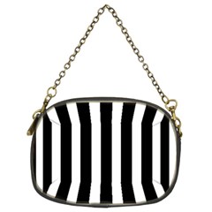 Black White Line Vertical Chain Purses (two Sides)  by Mariart