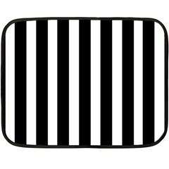 Black White Line Vertical Fleece Blanket (mini) by Mariart