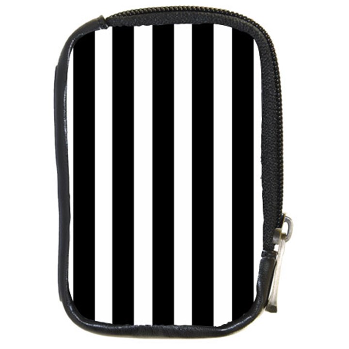 Black White Line Vertical Compact Camera Cases