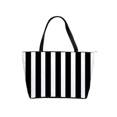 Black White Line Vertical Shoulder Handbags by Mariart