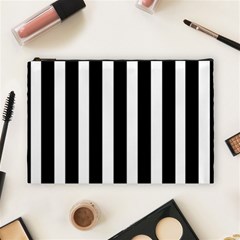 Black White Line Vertical Cosmetic Bag (large)  by Mariart