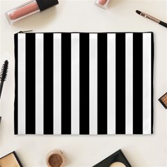 Black White Line Vertical Cosmetic Bag (xl) by Mariart