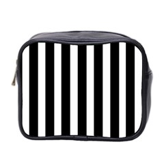 Black White Line Vertical Mini Toiletries Bag 2-side by Mariart