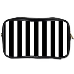 Black White Line Vertical Toiletries Bags by Mariart