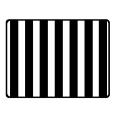 Black White Line Vertical Fleece Blanket (small) by Mariart