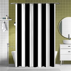 Black White Line Vertical Shower Curtain 48  X 72  (small)  by Mariart