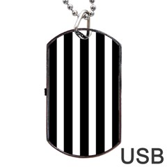 Black White Line Vertical Dog Tag Usb Flash (one Side) by Mariart