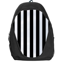 Black White Line Vertical Backpack Bag by Mariart