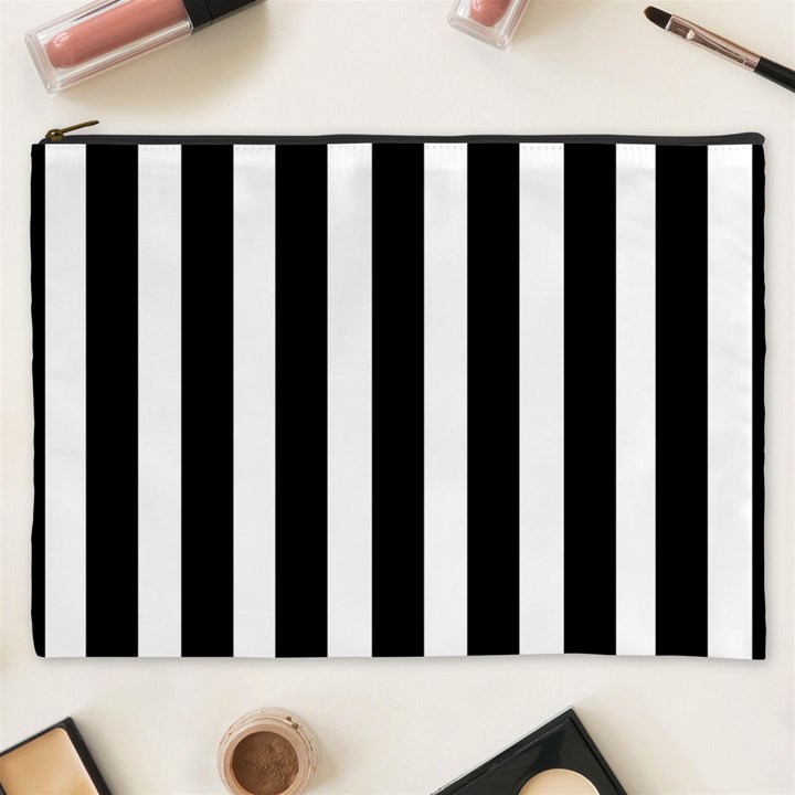 Black White Line Vertical Cosmetic Bag (XXXL) 