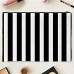 Black White Line Vertical Cosmetic Bag (XXXL)  Back