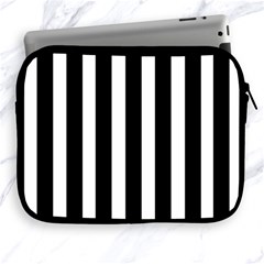 Black White Line Vertical Apple Ipad 2/3/4 Zipper Cases by Mariart