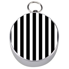 Black White Line Vertical Silver Compasses by Mariart