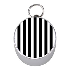 Black White Line Vertical Mini Silver Compasses