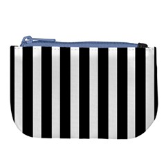 Black White Line Vertical Large Coin Purse