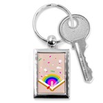 Books Rainboe Lamp Star Pink Key Chains (Rectangle)  Front