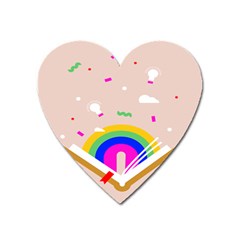 Books Rainboe Lamp Star Pink Heart Magnet by Mariart