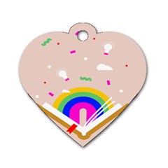 Books Rainboe Lamp Star Pink Dog Tag Heart (two Sides)