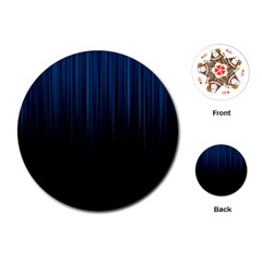 Black Blue Line Vertical Space Sky Playing Cards (round)  by Mariart