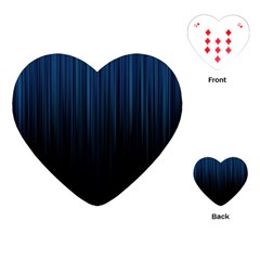 Black Blue Line Vertical Space Sky Playing Cards (heart)  by Mariart