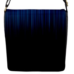 Black Blue Line Vertical Space Sky Flap Messenger Bag (s) by Mariart