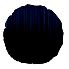 Black Blue Line Vertical Space Sky Large 18  Premium Flano Round Cushions by Mariart