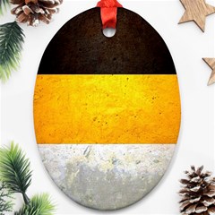 Wooden Board Yellow White Black Ornament (oval) by Mariart