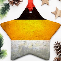 Wooden Board Yellow White Black Ornament (star)