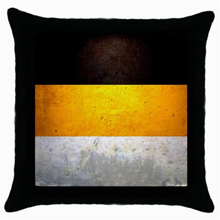 Wooden Board Yellow White Black Throw Pillow Case (Black)