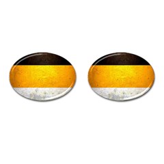 Wooden Board Yellow White Black Cufflinks (oval) by Mariart