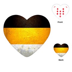 Wooden Board Yellow White Black Playing Cards (heart)  by Mariart